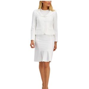 Le Suit Women's Three-Button Flounce-Skirt Suit